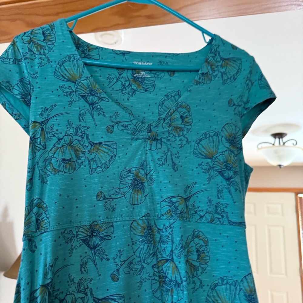 Teal Floral Knit Dress